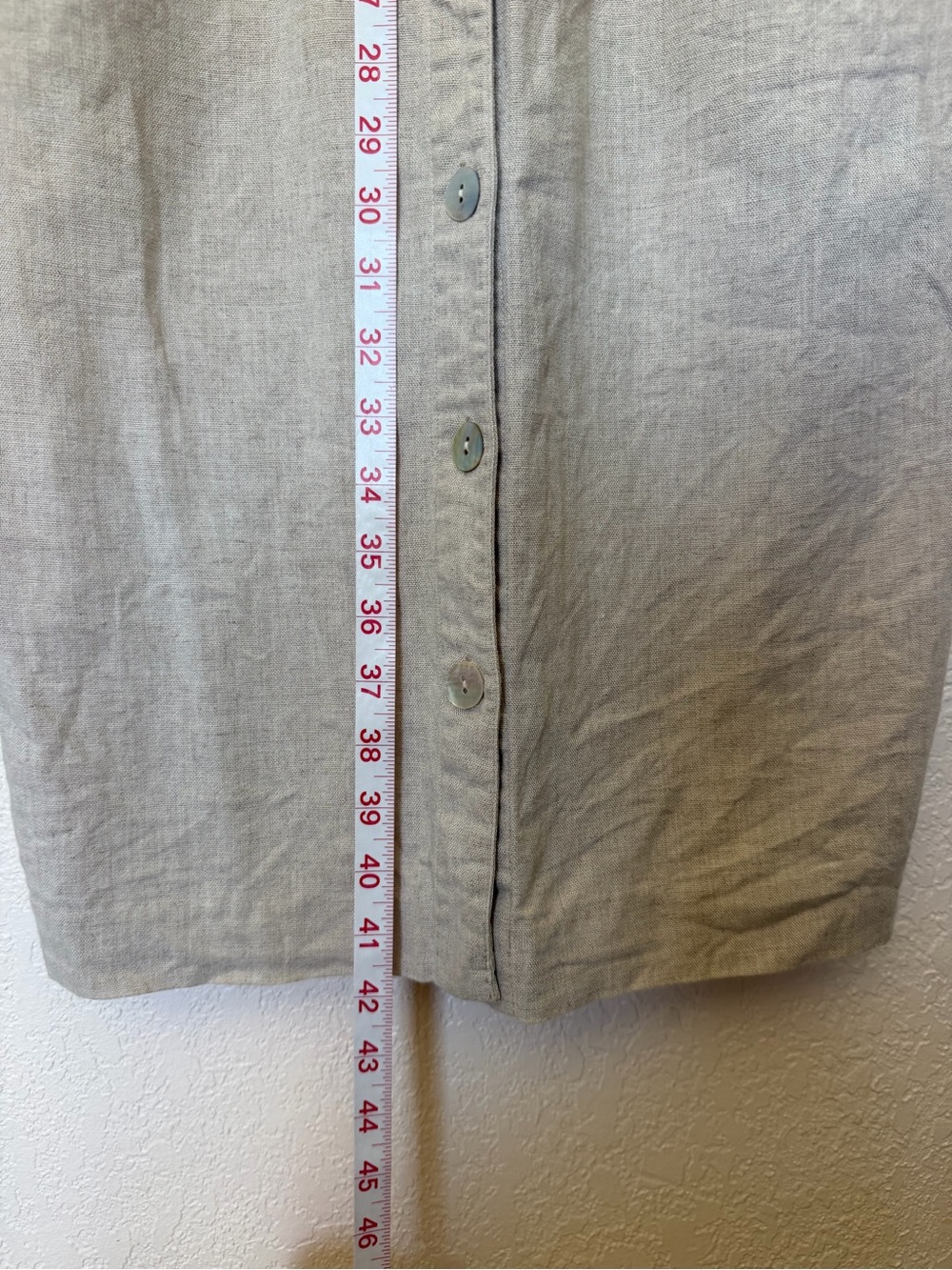Vintage Worthington linen blend Sleeveless Button-Front Midi Dress in Beige - Picture 10 of 11